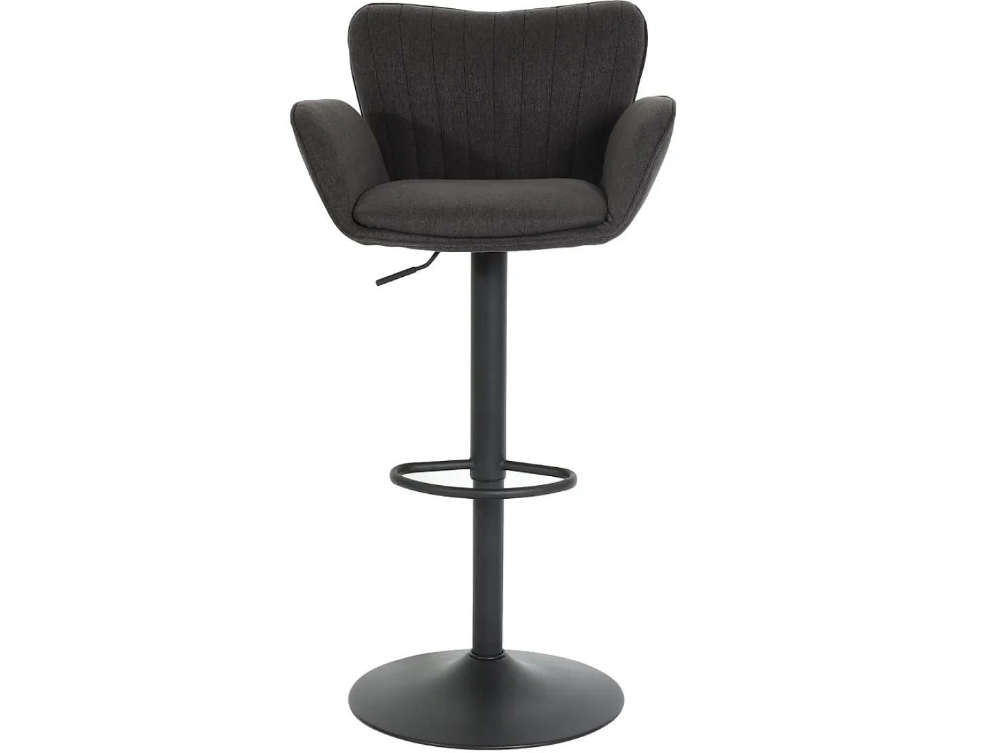 Taburete de bar MCW-M67, gris oscuro base negro