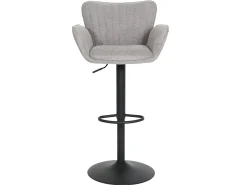 Taburete de bar MCW-M67, gris claro base negro