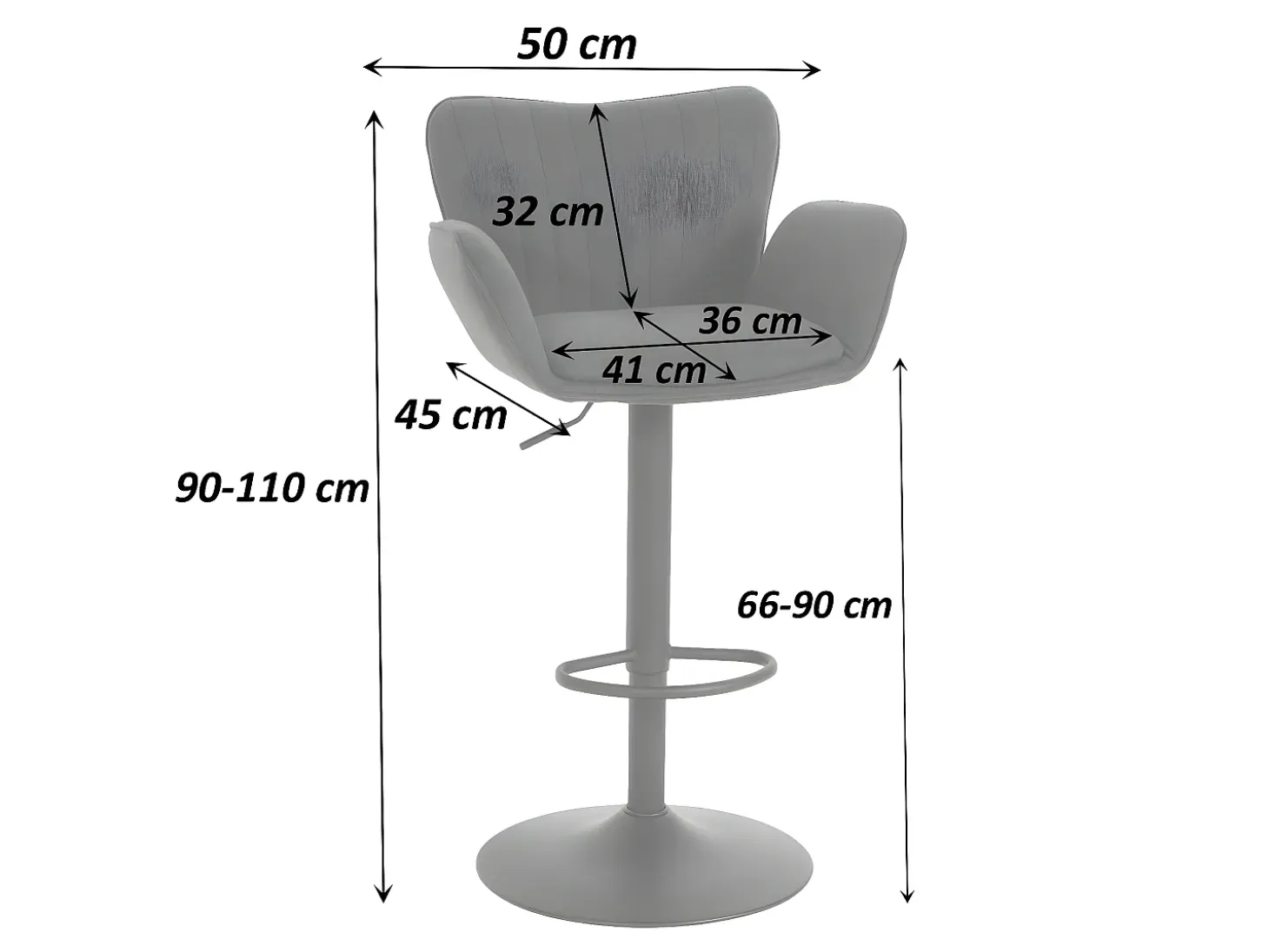 Taburete de bar MCW-M67 (juego de 2), burdeos pie negro