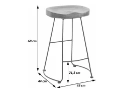 Taburete de bar MCW-N25, naturaleza
