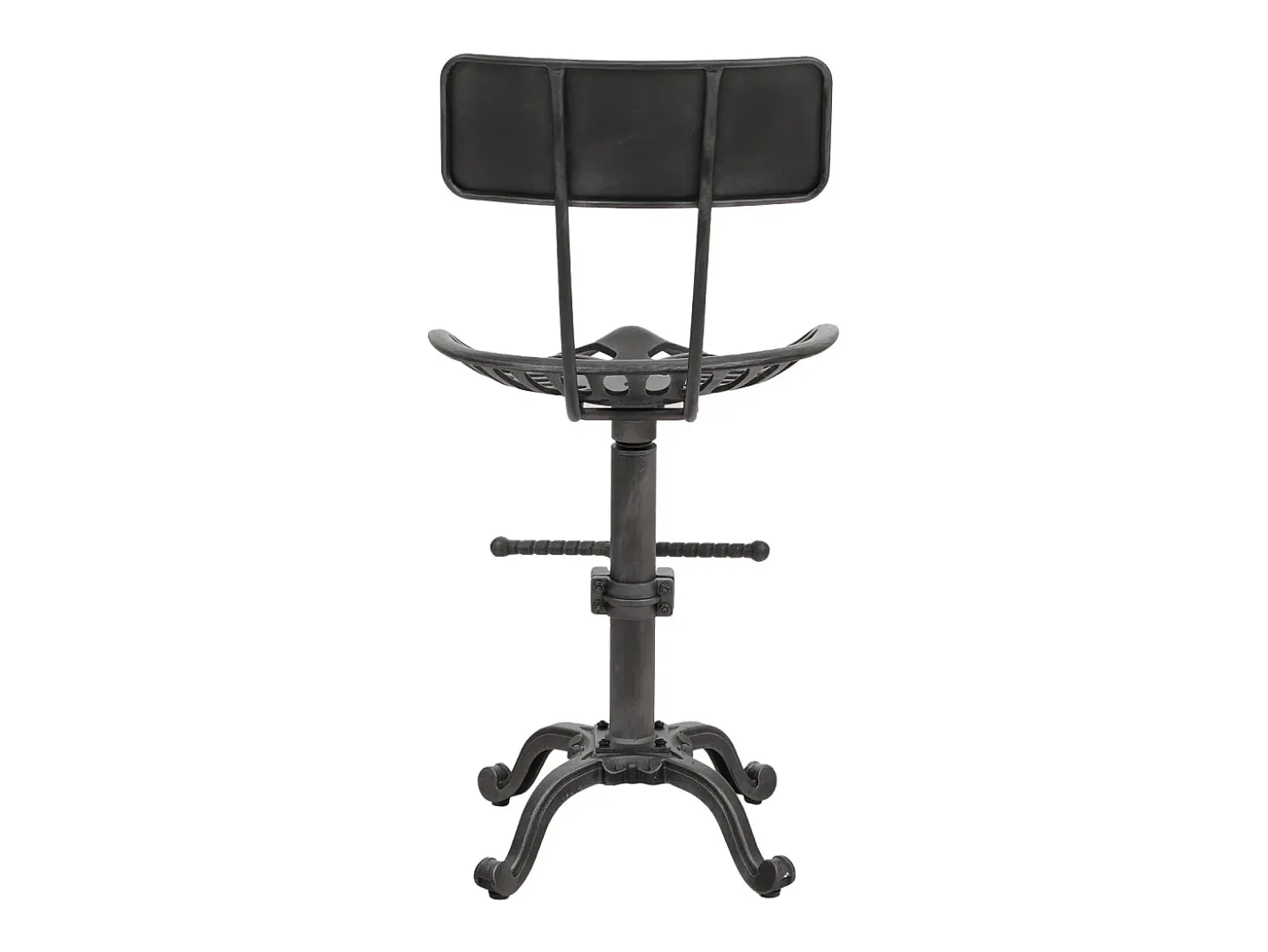 Taburete de bar MCW-N26, negro-plata