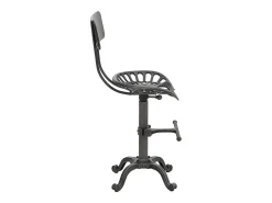 Taburete de bar MCW-N26, negro-plata