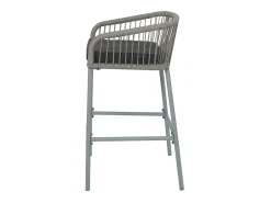 Taburete de bar MCW-O22 (juego de 2), gris claro, cojín gris oscuro