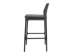 Taburete de bar MCW-O21 (set de 2), antracita, cojín gris oscuro