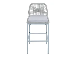 Taburete de bar MCW-O21 (set de 2), gris claro, cojín gris claro