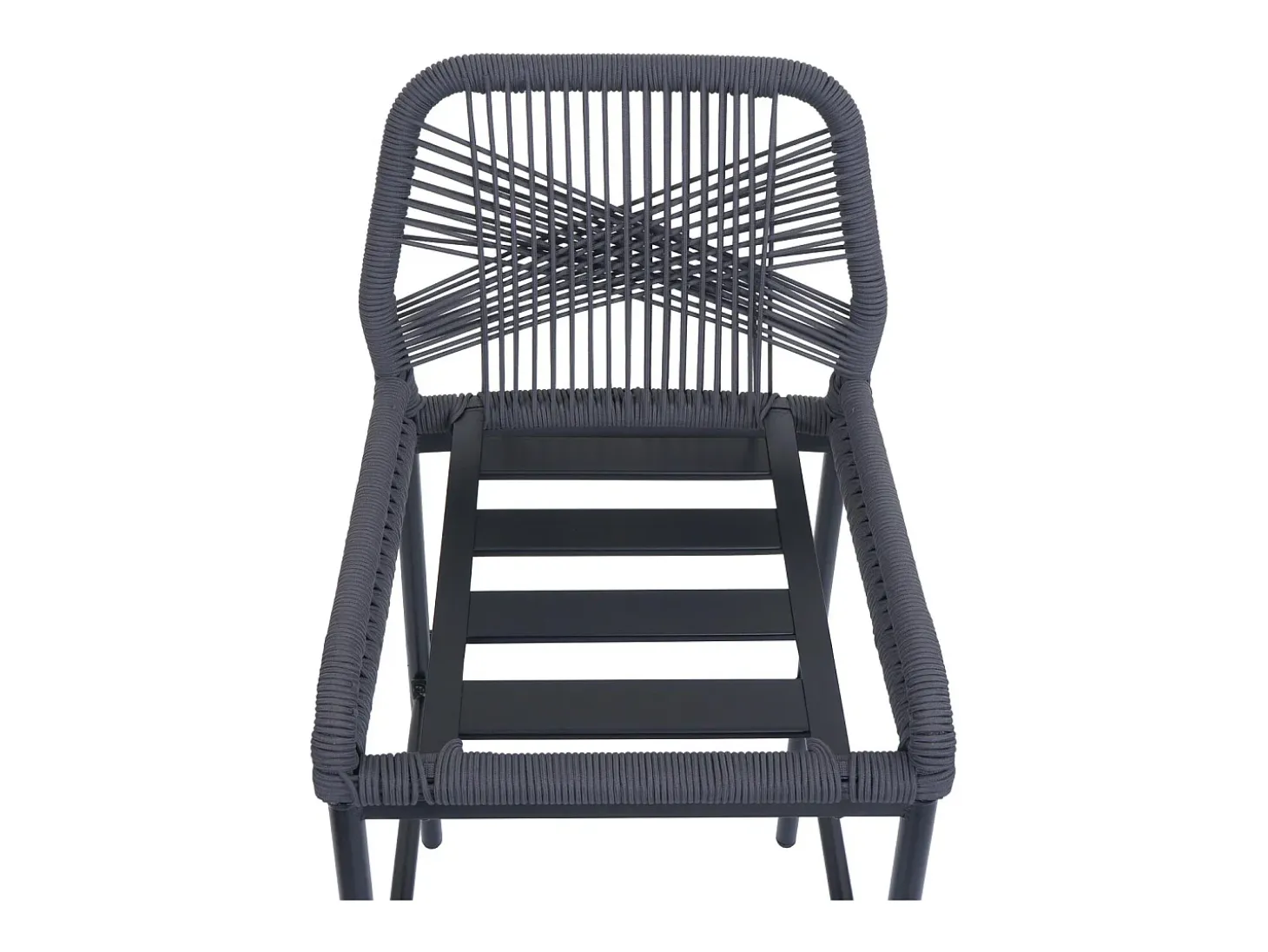 Taburete de bar MCW-O21 (set de 2), antracita, cojín gris claro