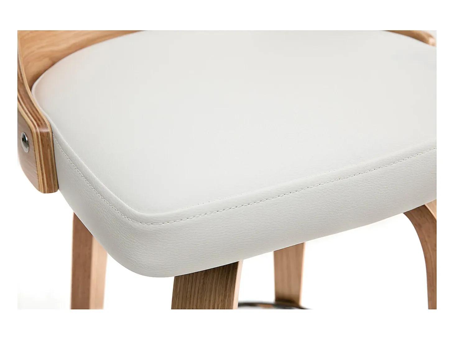 Taburete de bar nórdico blanco y madera clara GARBO