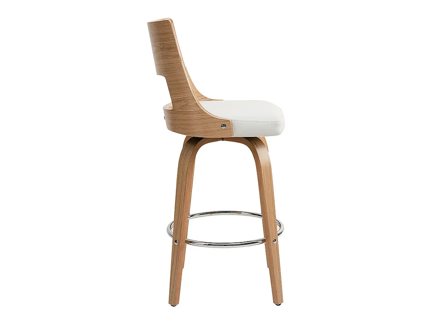 Taburete de bar nórdico blanco y madera clara GARBO