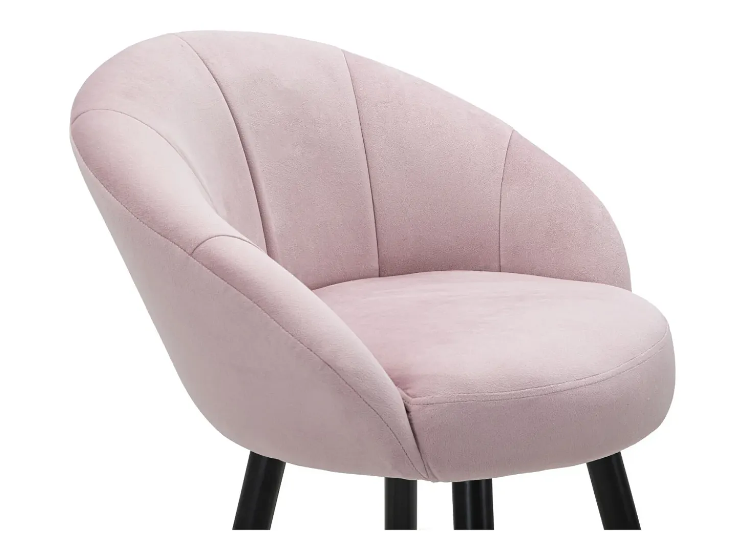 Taburete de bar para cocina en terciopelo con patas de madera negras y doradas h80cm Prague - Rosa