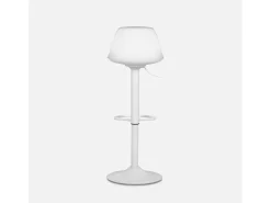 Taburete de bar regulable con imitación cuero, set de 2 blanco