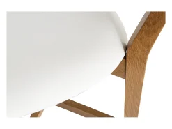 Taburete de bar roble y asiento blanco A65 cm LUCIA