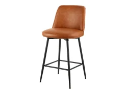 Taburete de Bar SucceBuy, Lote de 2, Silla de Bar Moderna en Piel de PU, Asiento de Cocina Giratorio, 68.6 cm de Alto, con Respaldo Y Pies en Metal, Marrón