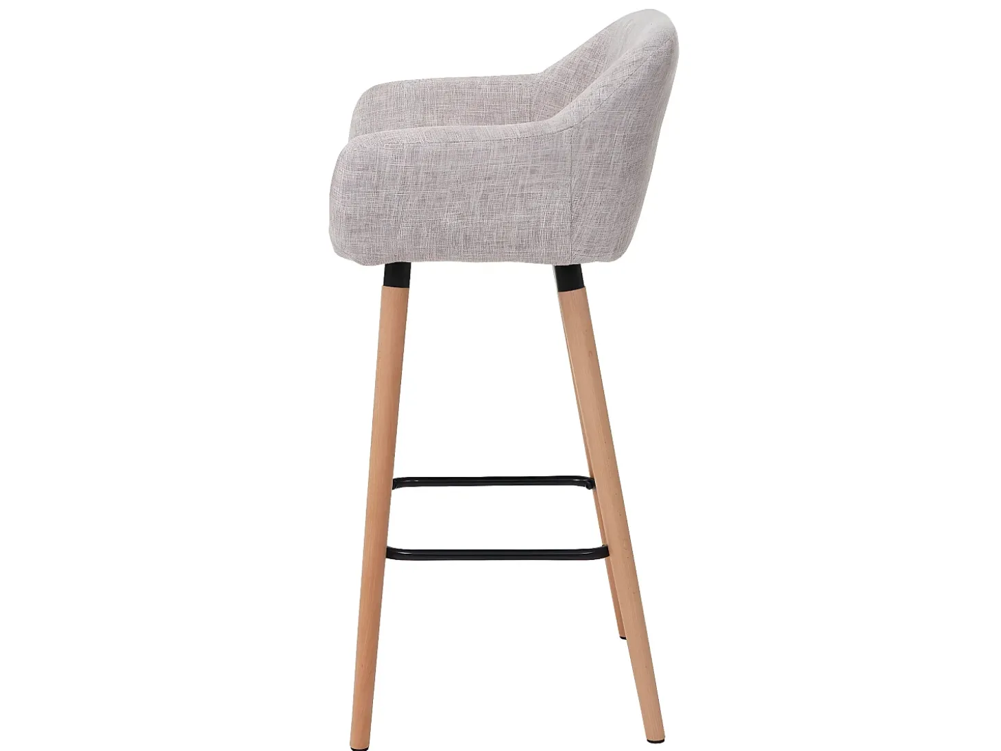 Taburete de bar Vaasa T381, textil, gris crema