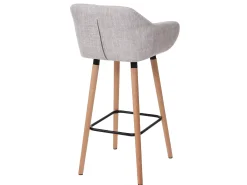 Taburete de bar Vaasa T381, textil, gris crema