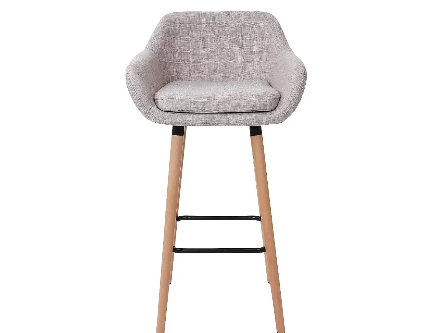 Taburete de bar Vaasa T381, textil, gris crema