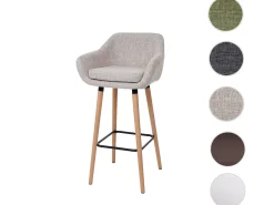 Taburete de bar Vaasa T381, textil, gris crema