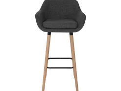Taburete de bar Vaasa T381, textil, gris oscuro