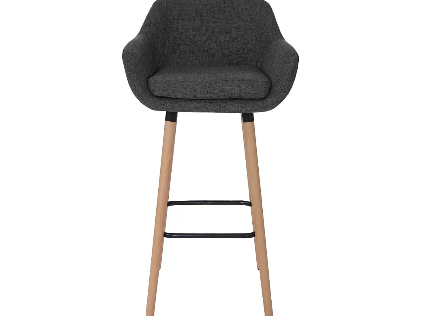 Taburete de bar Vaasa T381, textil, gris oscuro