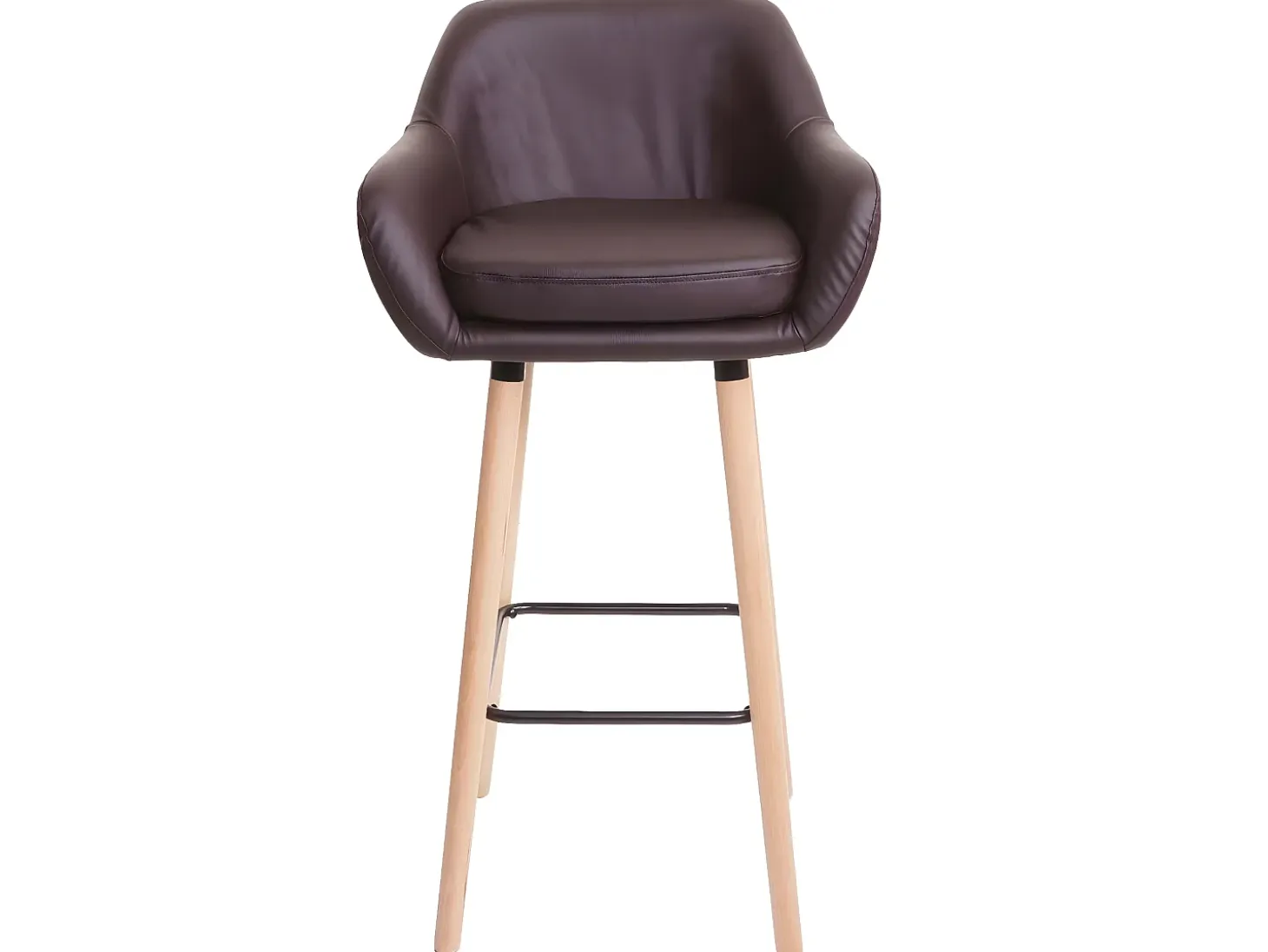 Taburete de bar Vaasa T381, imitación de cuero, marrón