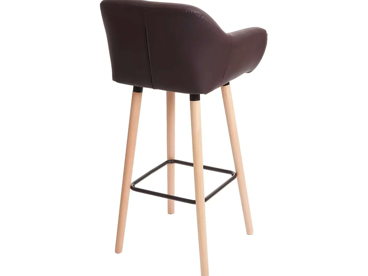 Taburete de bar Vaasa T381, imitación de cuero, marrón