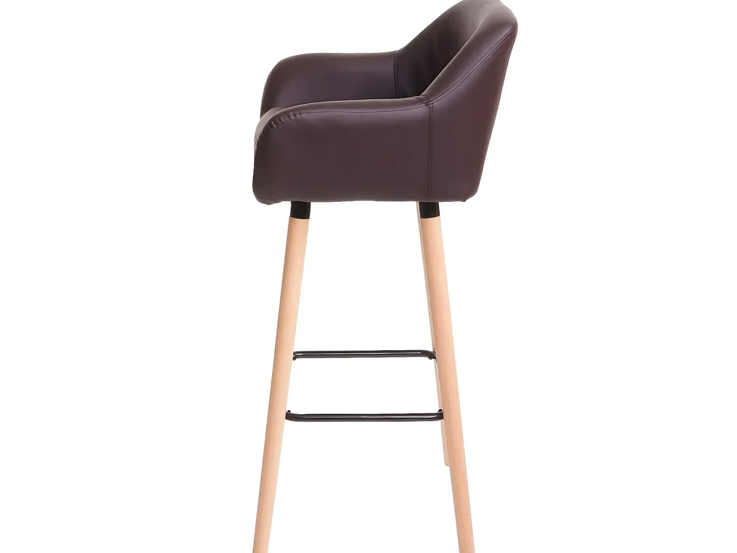 Taburete de bar Vaasa T381, imitación de cuero, marrón
