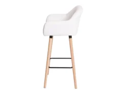 Taburete de bar Vaasa T381 (set de 2), polipiel, blanco