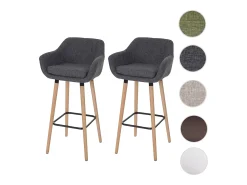 Taburete de bar Vaasa T381 (set de 2), textil, gris