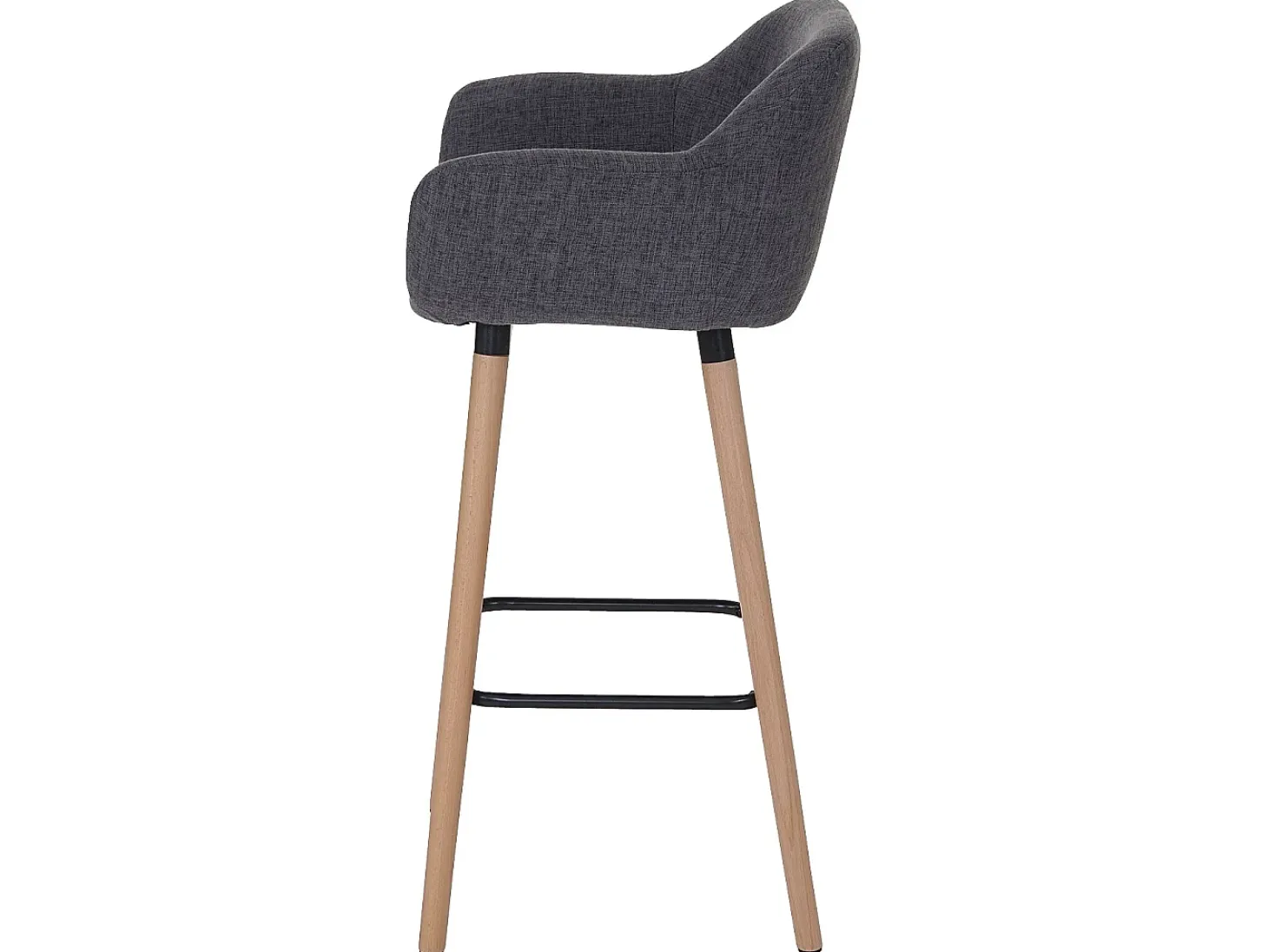 Taburete de bar Vaasa T381 (set de 2), textil, gris