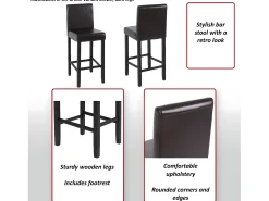 Taburete de bar Vicenza (set de 2), crema, patas claras