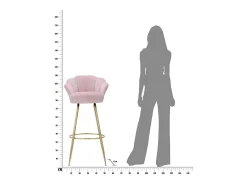 Taburete de bar Vienna rosa 55 x 53 x 110 cm