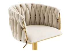 Taburete de bar vintage con respaldo y reposapiés, altura de mostrador, silla de comedor para isla de cocina, bar (53 x 51 x 87 cm)