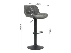 Taburete de bar ZENA – Estilo vintage – PU gris – Asiento cómodo y diseño