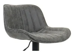 Taburete de bar ZENA – Estilo vintage – PU gris – Asiento cómodo y diseño