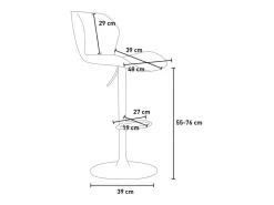 Taburete de barra de cocina ajustable moderno en tela de terciopelo Jersey. - Morado
