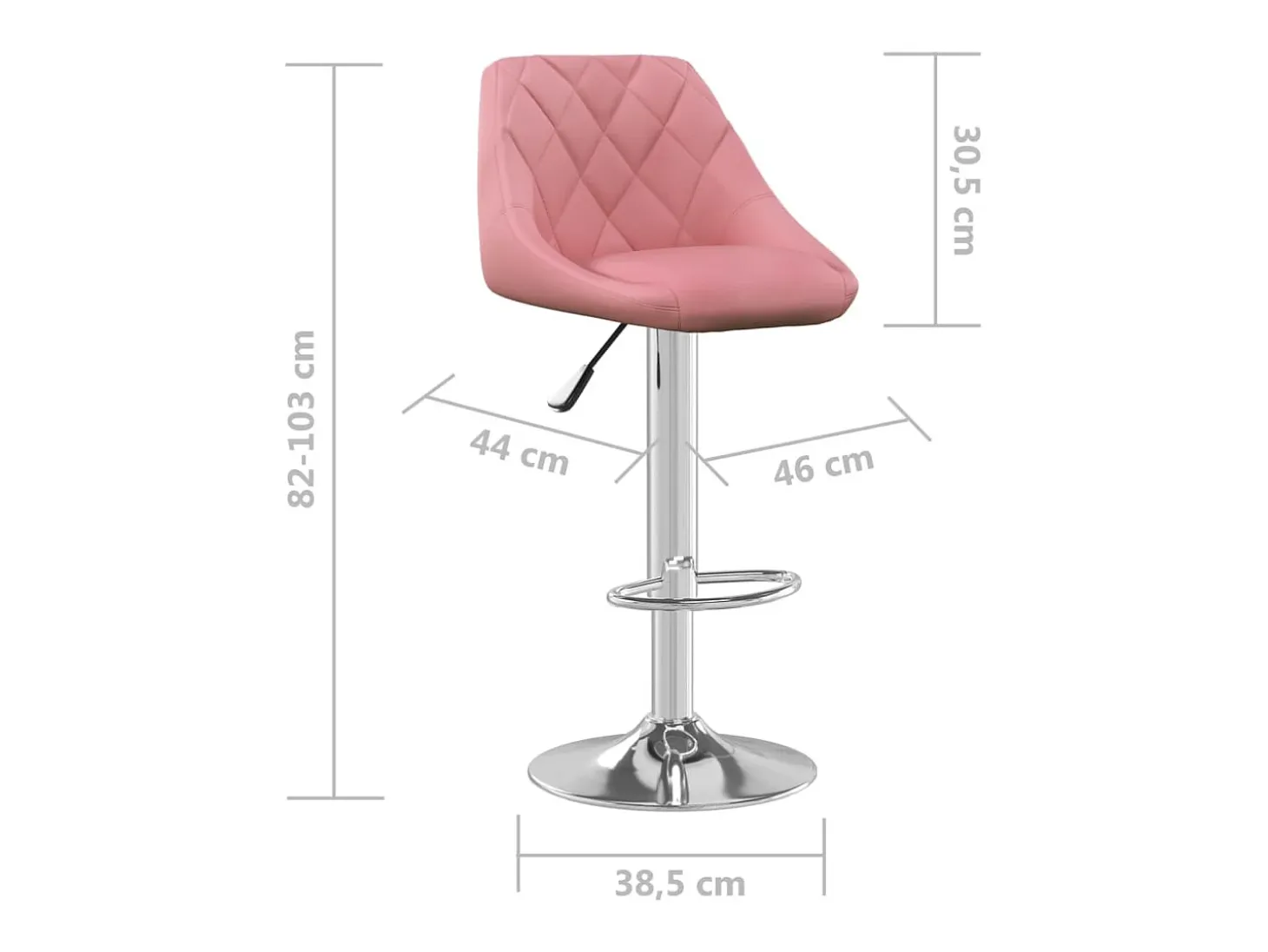 Taburete de cocina 2 unidades de terciopelo rosa