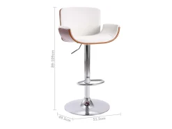 Taburete de cocina cuero sintético blanco