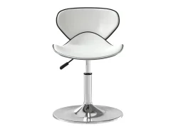 Taburete de cocina cuero sintético blanco ES44892