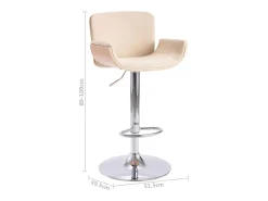 Taburete de cocina cuero sintético color crema