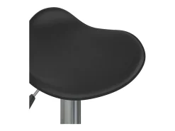 Taburete de cocina de acero cromado y cuero artificial negro