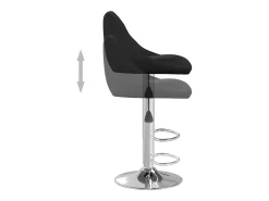 Taburete de cocina de cuero sintético negro