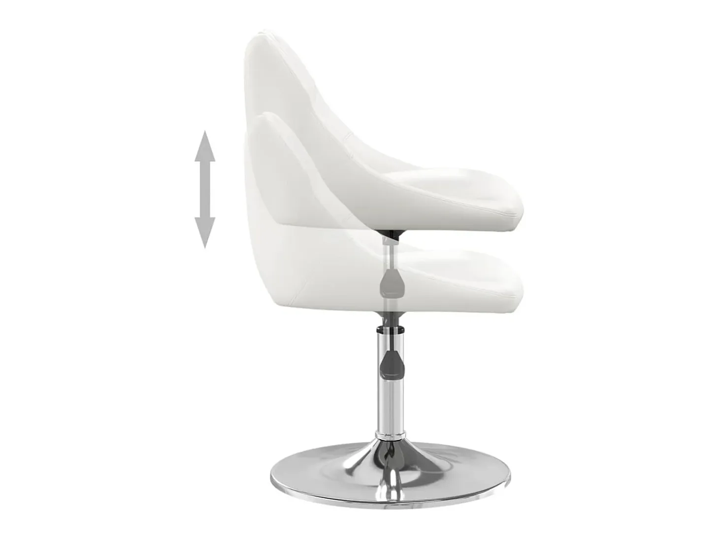 Taburete de cocina de cuero sintético blanco