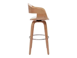 Taburete de cocina de diseño giratorio blanco con madera clara 67.5 cm GAO
