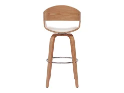 Taburete de cocina de diseño giratorio blanco con madera clara 67.5 cm GAO