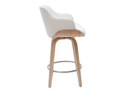 Taburete de cocina de madera clara y blanco 65 cm LUCIEN