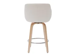 Taburete de cocina de madera clara y blanco 65 cm LUCIEN