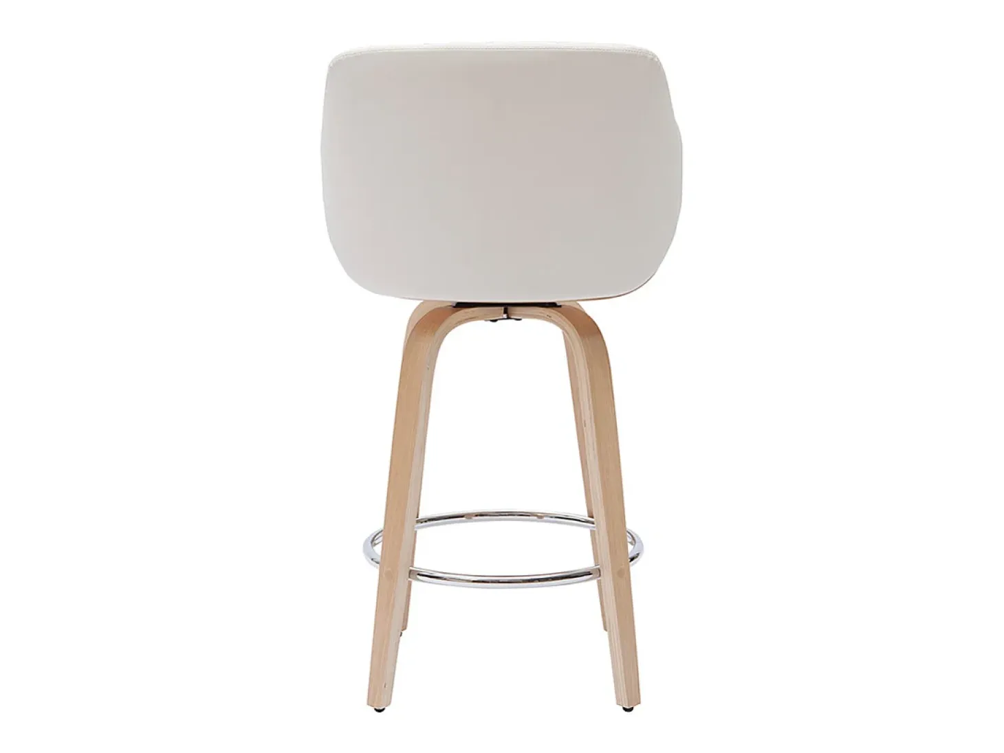 Taburete de cocina de madera clara y blanco 65 cm LUCIEN