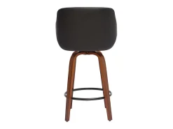 Taburete de cocina de madera oscura y negro 65 cm LUCIEN