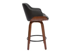 Taburete de cocina de madera oscura y negro 65 cm LUCIEN