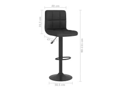 Taburete de cocina de tela negro