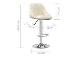 Taburete de cocina de terciopelo crema